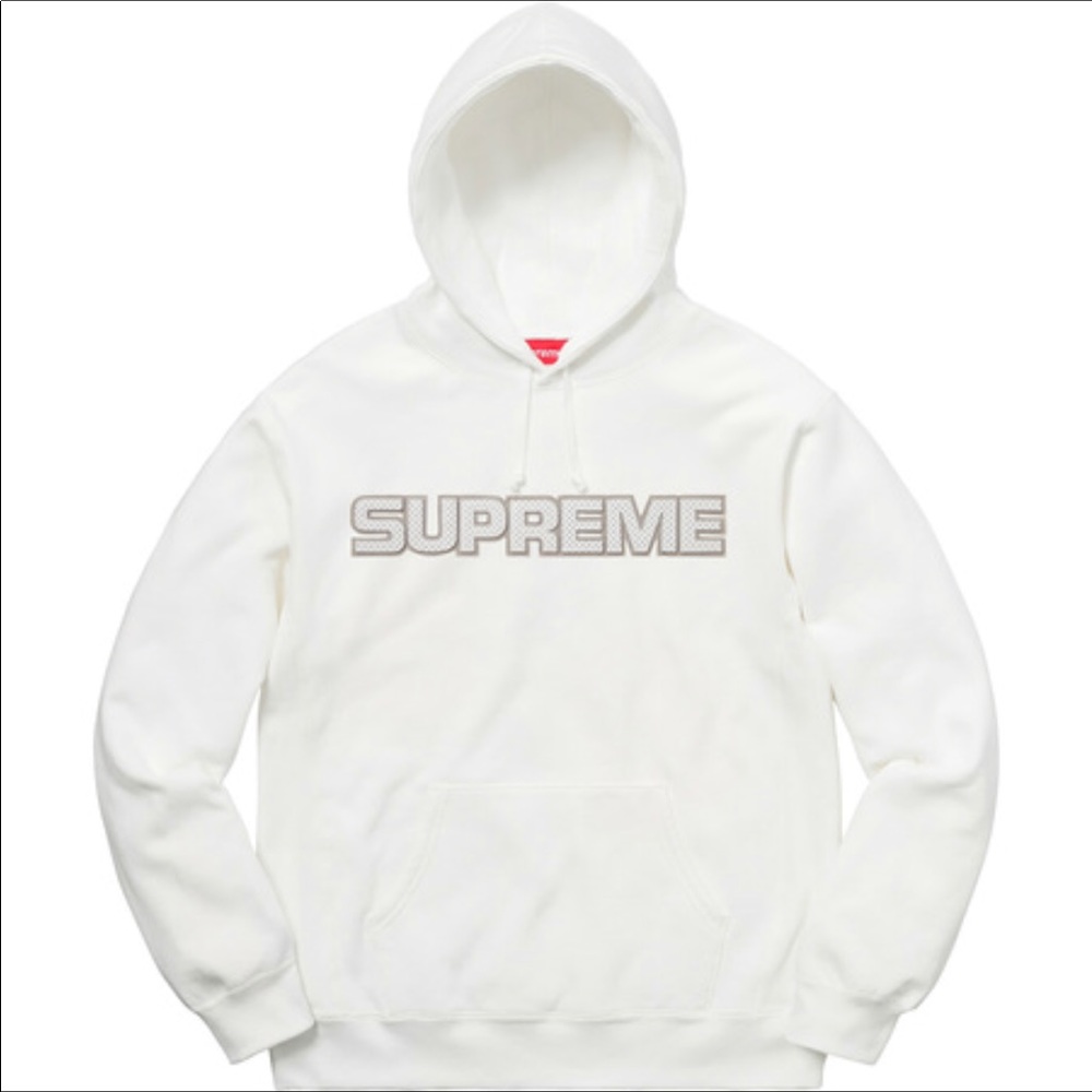Supreme Perforated Leather hooded sweatshirt.